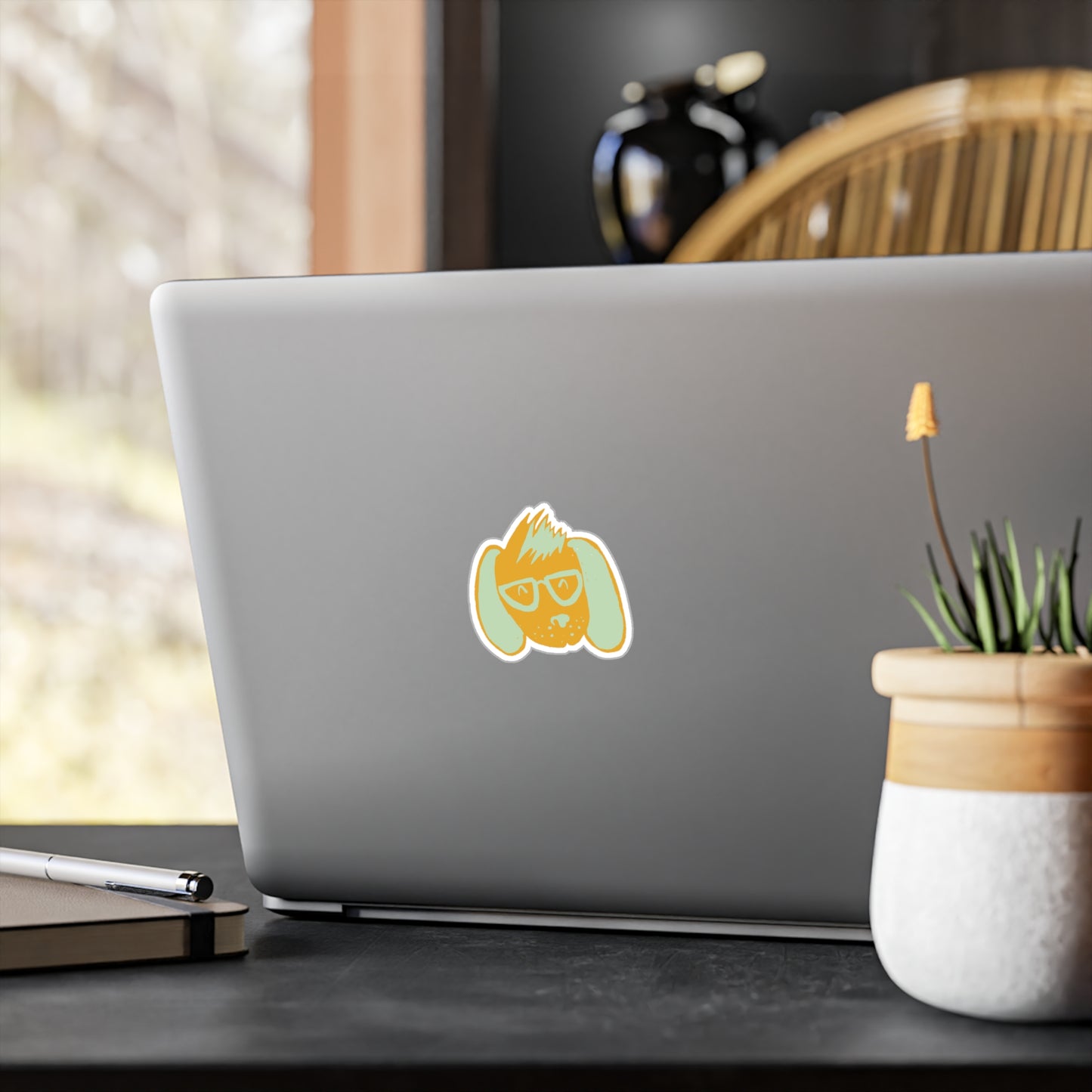 Puppy Dweeb — Retro Glasses Pup Kiss-Cut Vinyl Decal