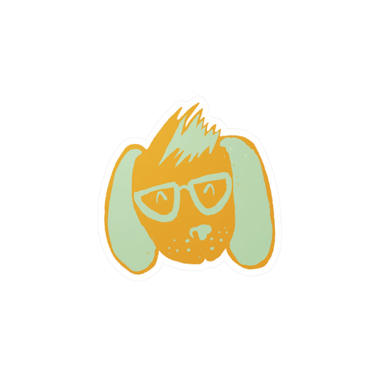 Puppy Dweeb — Retro Glasses Pup Kiss-Cut Vinyl Decal