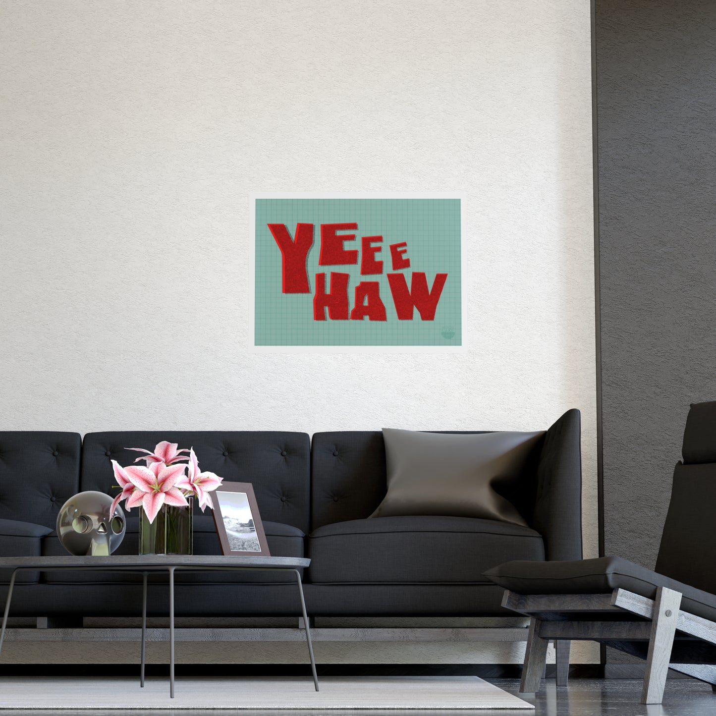 'Yeehaw' Retro Typography Matte Poster