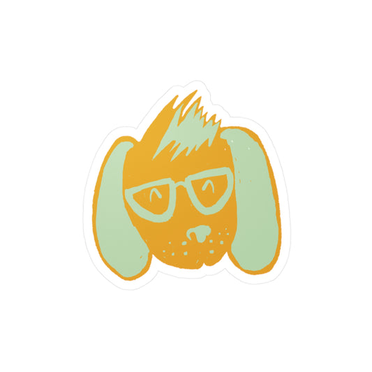 Puppy Dweeb — Retro Glasses Pup Kiss-Cut Vinyl Decal