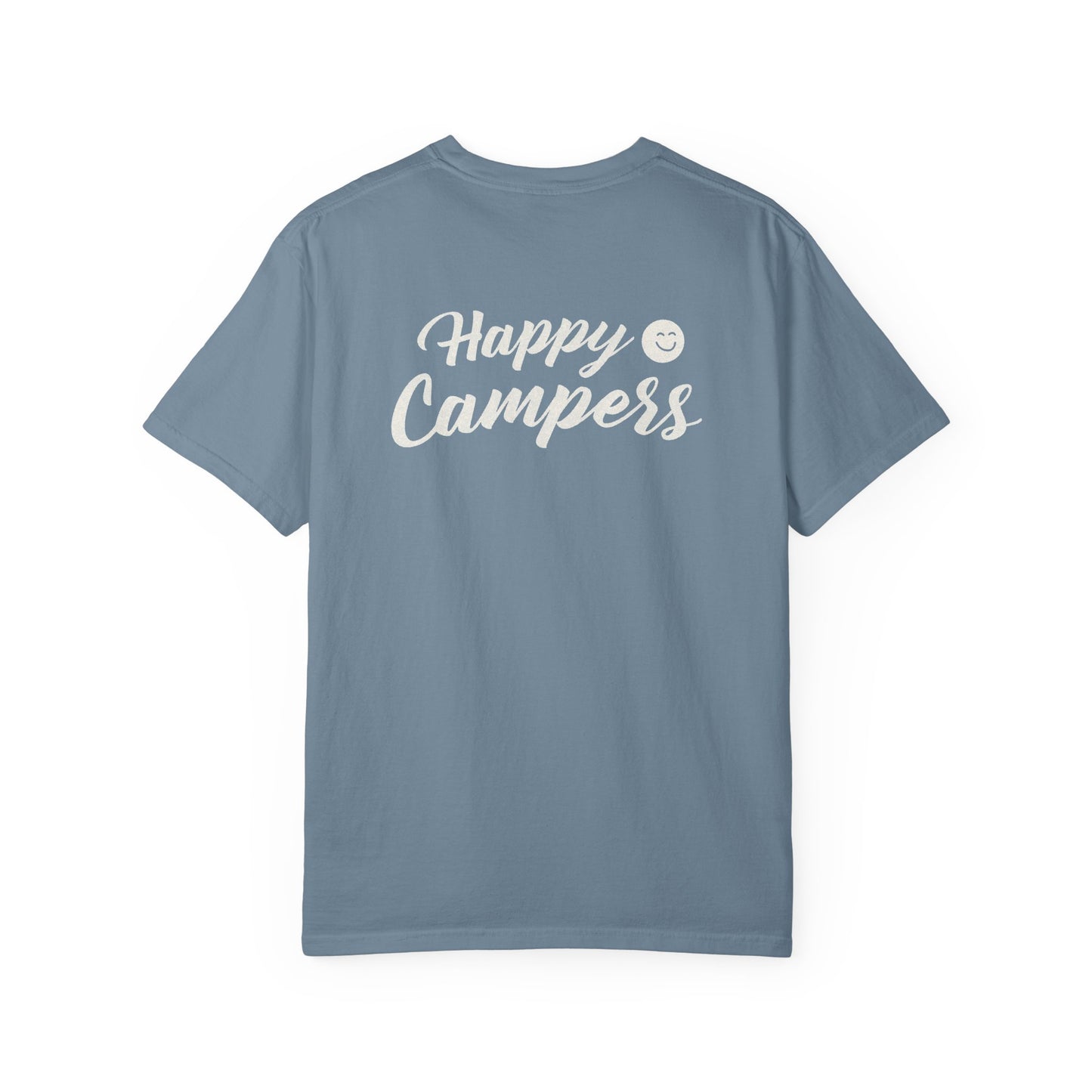 Happy Campers T-Shirt — Retro Smile Logo Camp Shirt
