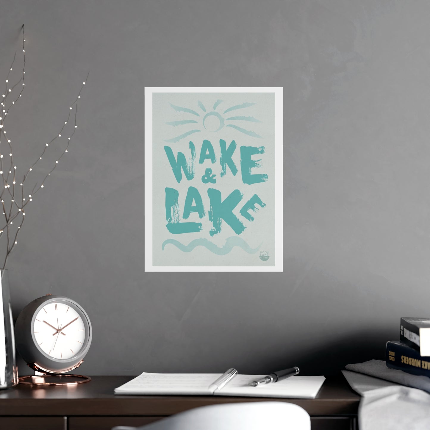 Wake & Lake Matte Poster — Nautical Beach Wall Art
