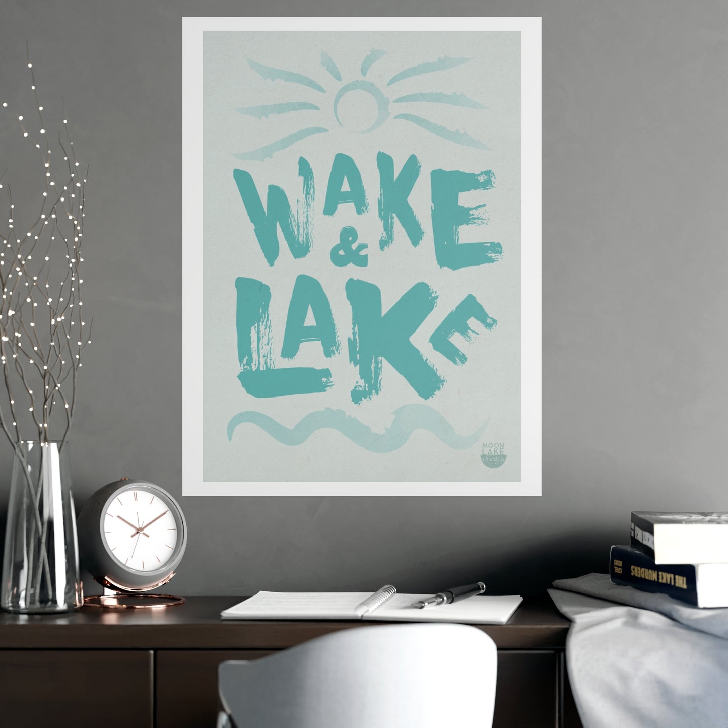 Wake & Lake Matte Poster — Nautical Beach Wall Art