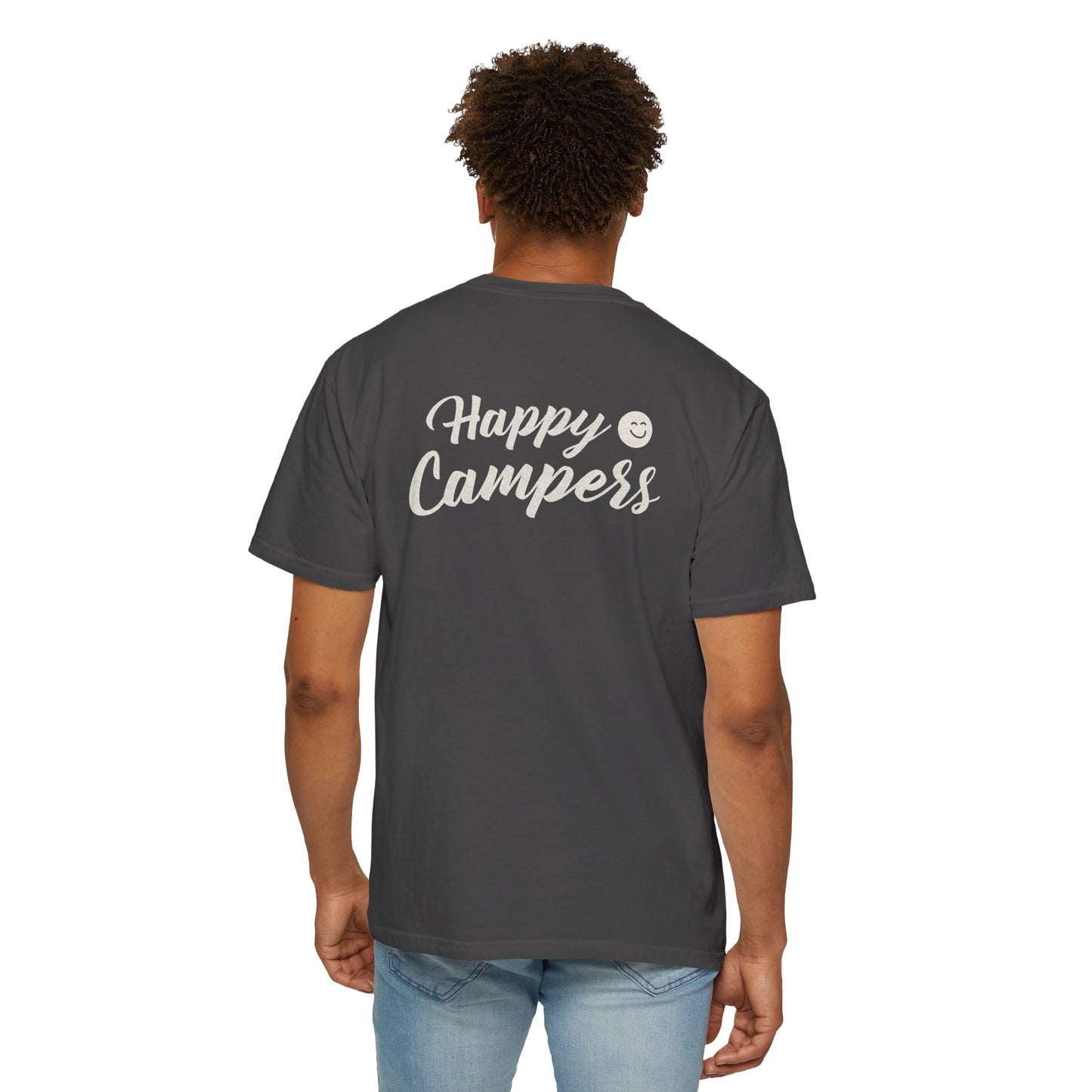 Happy Campers T-Shirt — Retro Smile Logo Camp Shirt