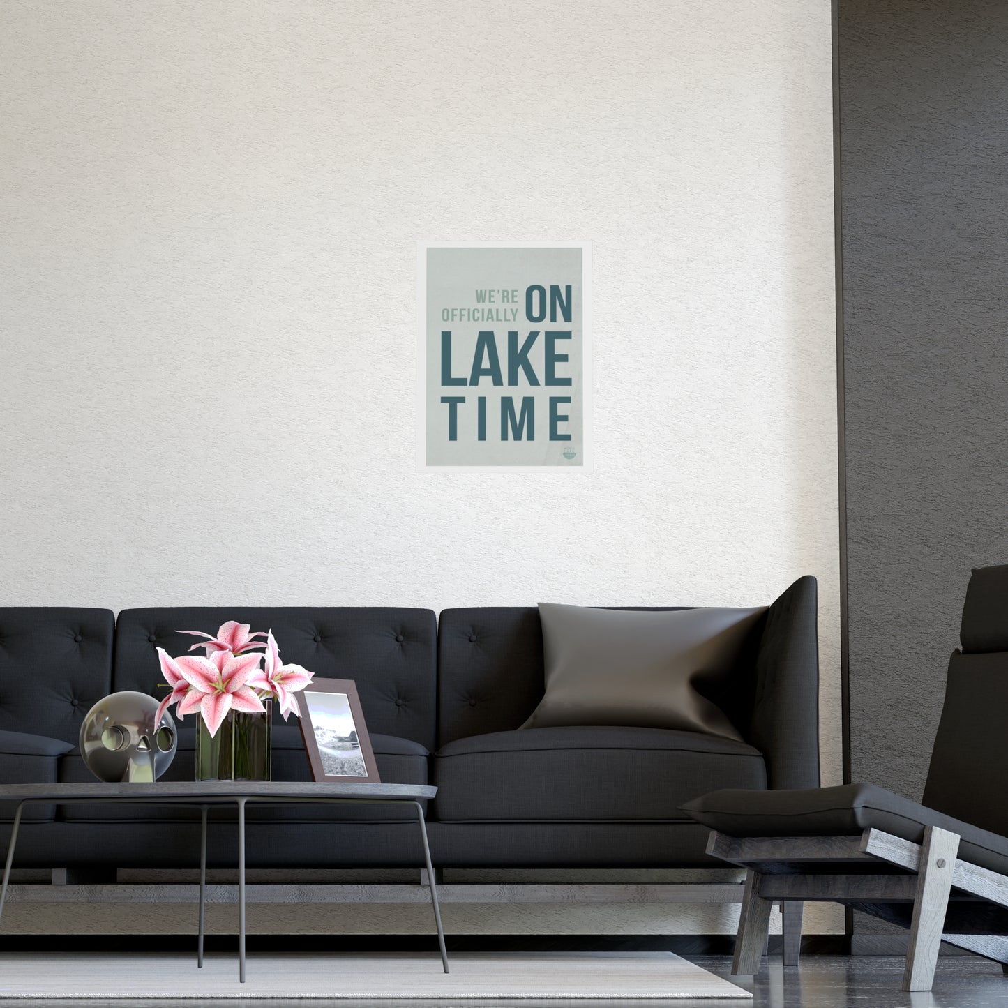 We're Officially On Lake Time Matte Poster — Coastal Cabin Wall Art