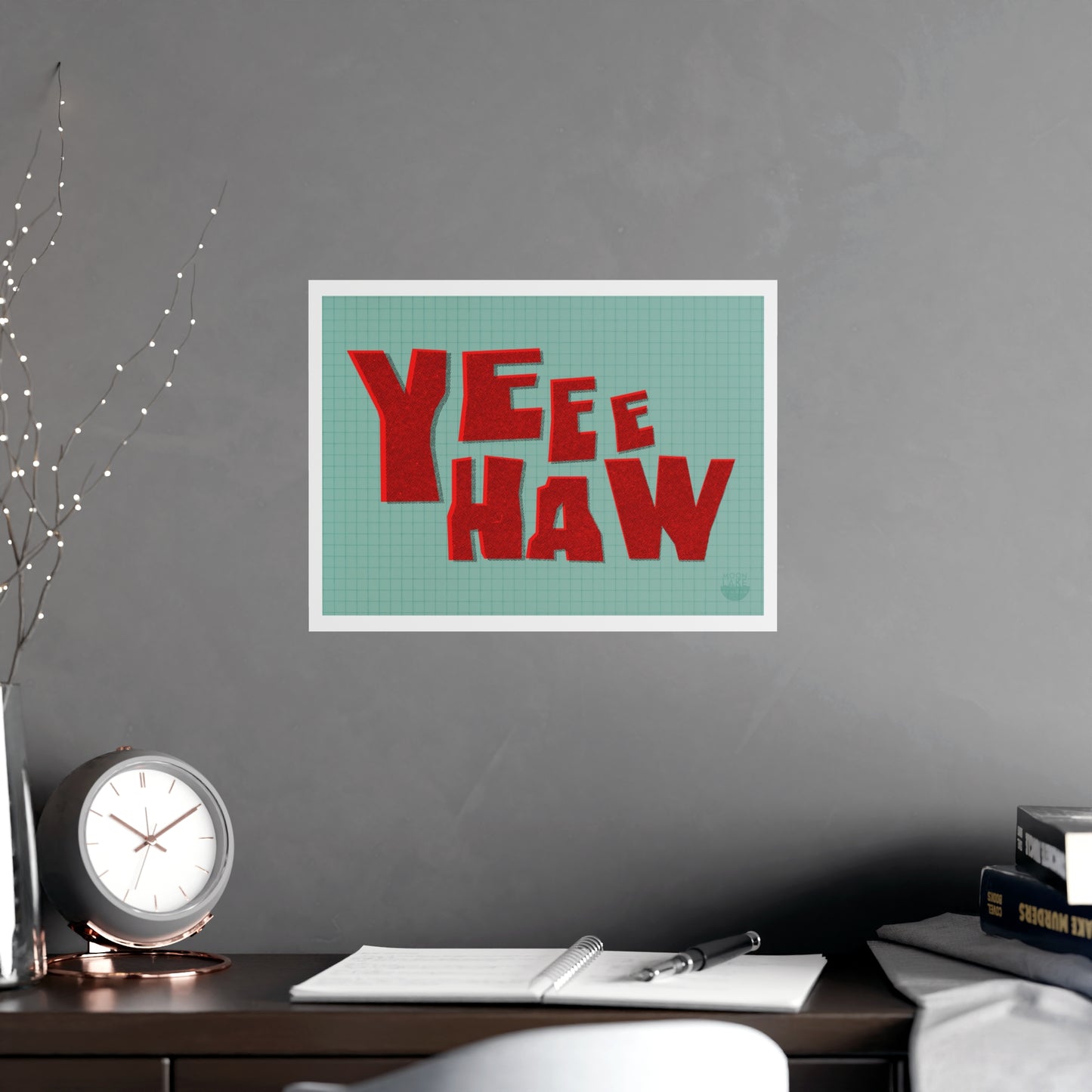 'Yeehaw' Retro Typography Matte Poster