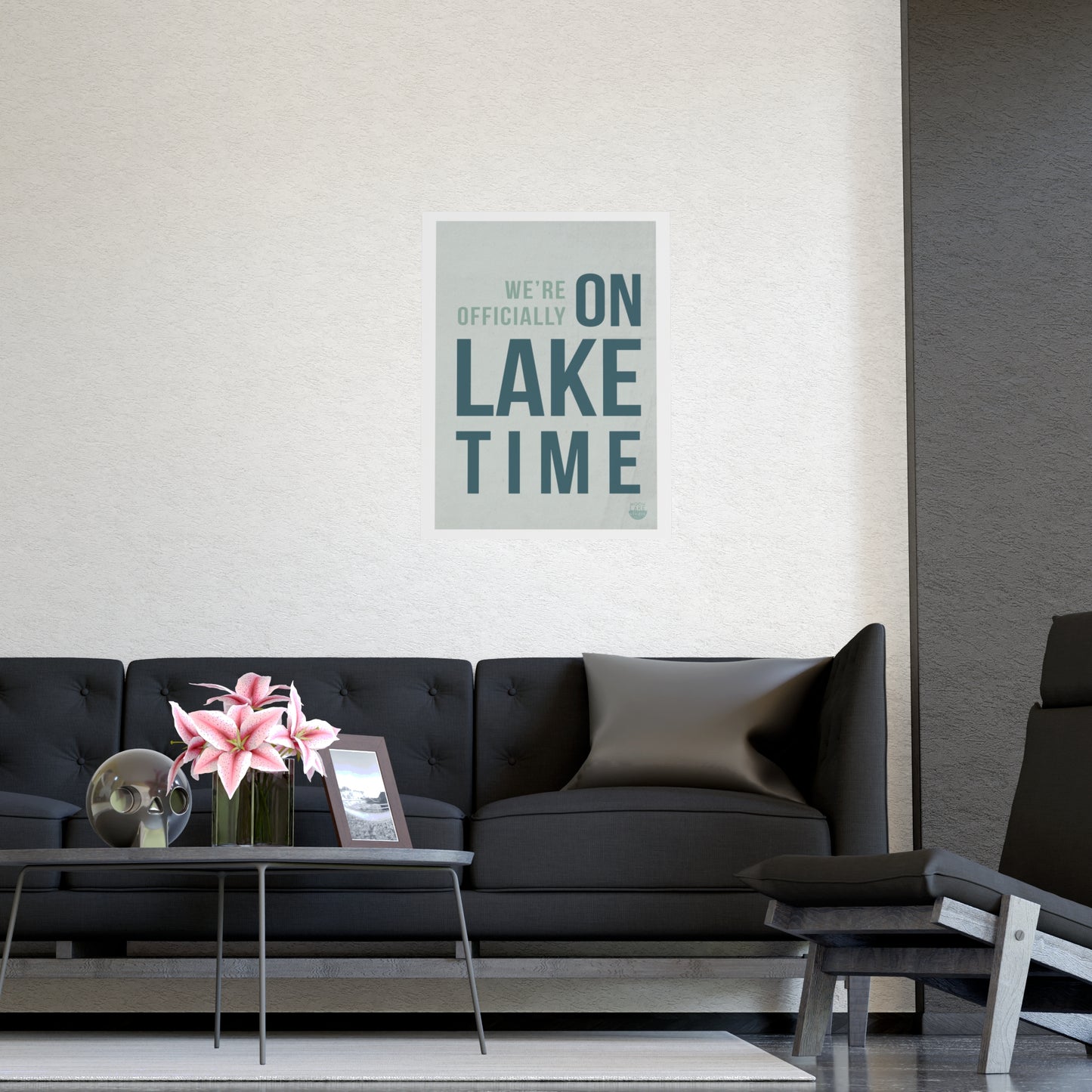 We're Officially On Lake Time Matte Poster — Coastal Cabin Wall Art