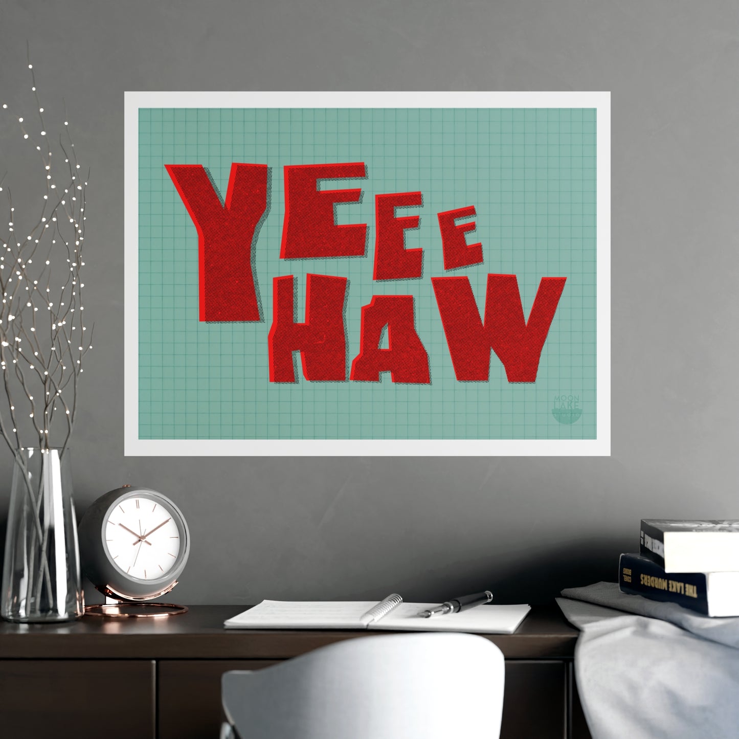 'Yeehaw' Retro Typography Matte Poster